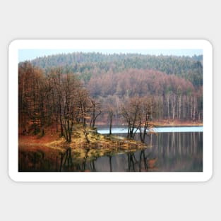 Aggertalsperre - Mirrowing Lake Autumn Colors Sticker